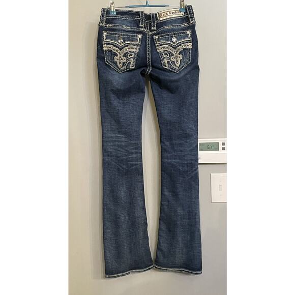 Rock Revival Ferry Jeans Mid-Rise Boot Stretch Rhinestone Pockets Sz 25 EUC - Picture 3 of 16